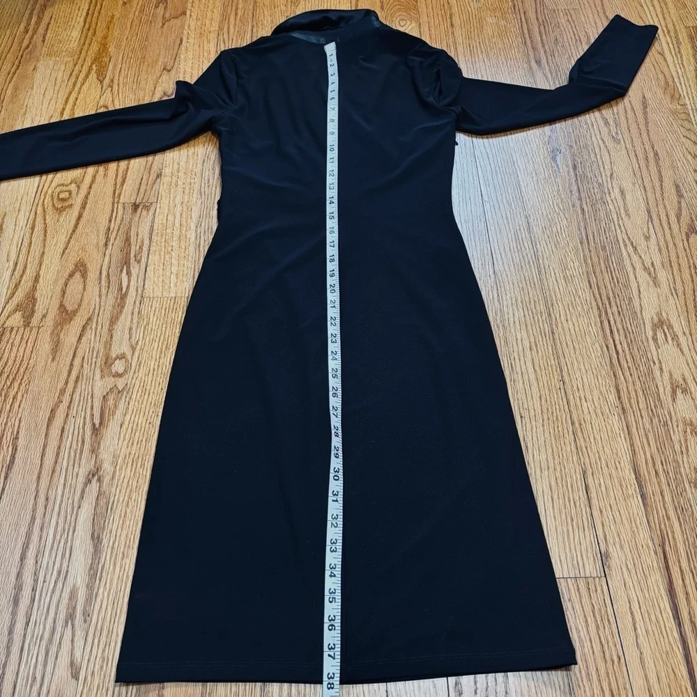 NWT Lauren Ralph Lauren  black long sleeve silk tuxedo formal prom blazer dress